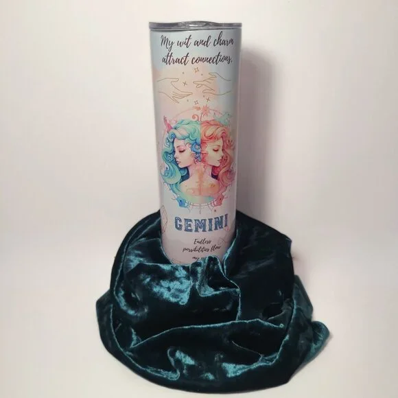 Witchy Gemini Tumbler – Mystical Zodiac 20 oz | Moon Magic Vibes - Picture 3 of 13